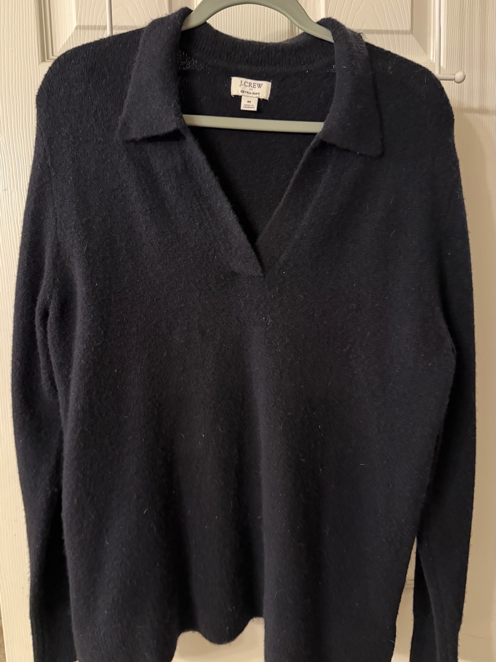 J. Crew Women's Black V-Neck Polo Sweater